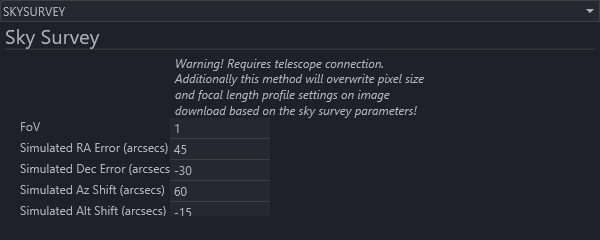 Sky Survey camera simulator source
