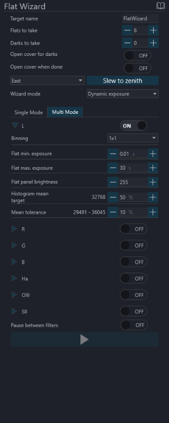 The Flatwizard multi mode menu