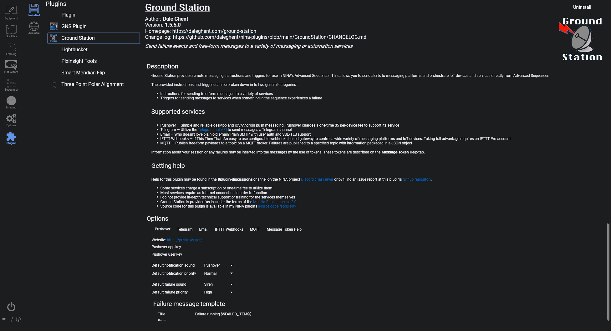 Installed plugins