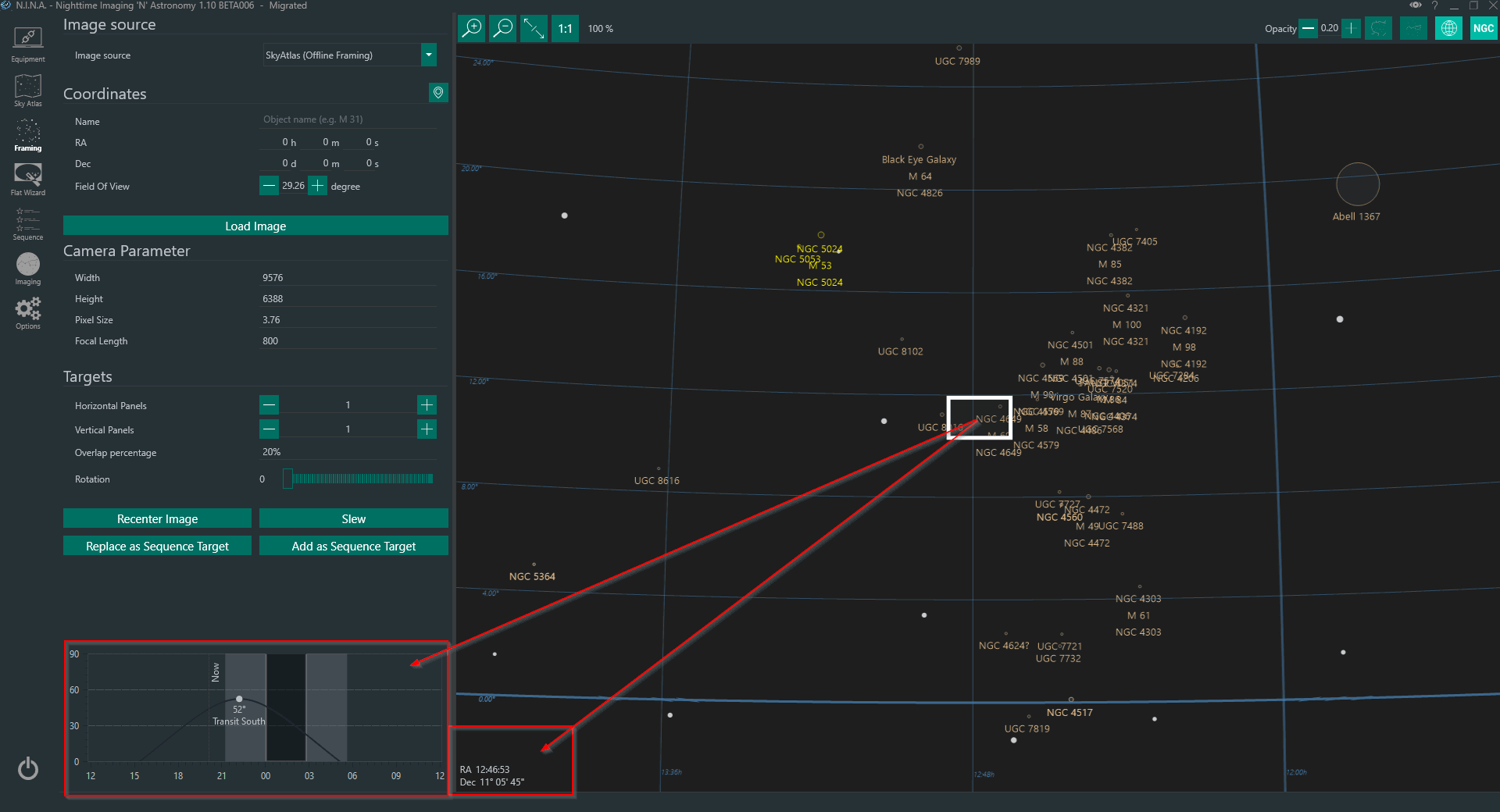 Sky Survey Coordinates and Altitude