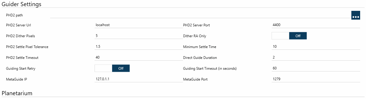 Set Guider Settings