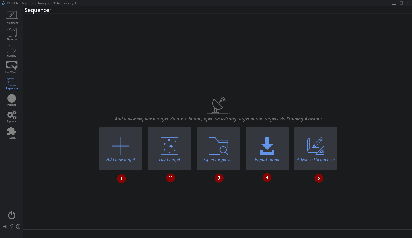 The sequencing starting tab