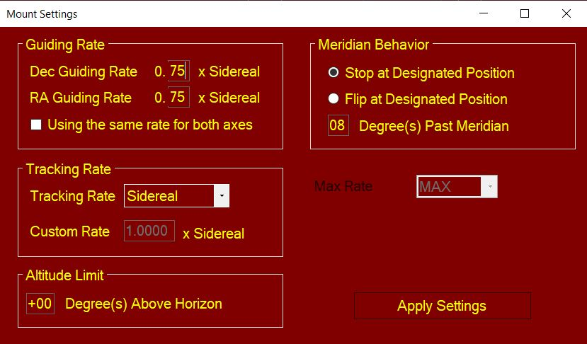 Apply Settings